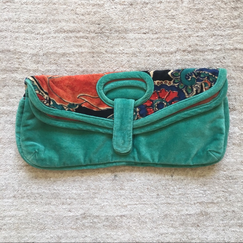 Anthropology Velvet Clutch
